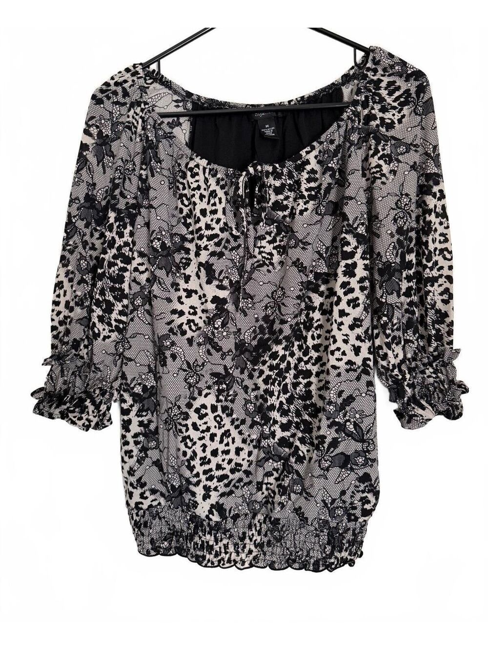 Style & Co Macy's Women's Blouse Size Medium Floral Off The Shoulder City Chic